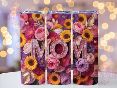 Floral Mom Life Design 20oz Tumbler, Mom Life, Family Theme, 20oz Wrap, Sublimation Design, Elegant Style, PNG File Sublimation SvggirlplusArt 