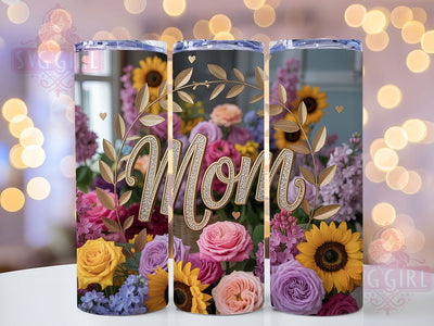 Floral Mom Life Design 20oz Tumbler, Mom Life, Family Theme, 20oz Wrap, Sublimation Design, Elegant Style, PNG File Sublimation SvggirlplusArt 