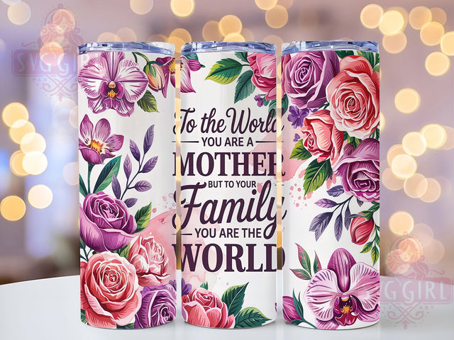 Floral Mom Motherhood 20oz Tumbler, Motherhood Tumbler, 20oz Sublimation Wrap, Mom Quote Tumbler, Family Love Design, Mom Life Drinkware, Mother's Day Gift Sublimation SvggirlplusArt 