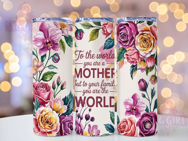 Floral Mom Motherhood 20oz Tumbler, Motherhood Tumbler, 20oz Sublimation Wrap, Mom Quote Tumbler, Family Love Design, Mom Life Drinkware, Mother's Day Gift Sublimation SvggirlplusArt 