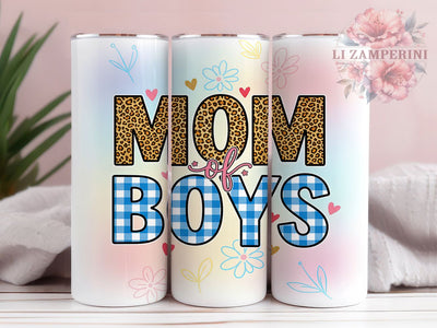 Floral Mom of Boys Tumbler, Floral Tumbler, Stylish 20oz Wrap, Sublimation Design, Mom Life Gift Idea, Funny Mom Wrap, Boy Mom Tumbler Sublimation Li Zamperini 