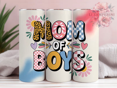 Floral Mom of Boys Tumbler, Floral Tumbler, Stylish 20oz Wrap, Sublimation Design, Mom Life Gift Idea, Funny Mom Wrap, Boy Mom Tumbler Sublimation Li Zamperini 