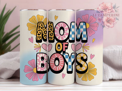 Floral Mom of Boys Tumbler, Floral Tumbler, Stylish 20oz Wrap, Sublimation Design, Mom Life Gift Idea, Funny Mom Wrap, Boy Mom Tumbler Sublimation Li Zamperini 