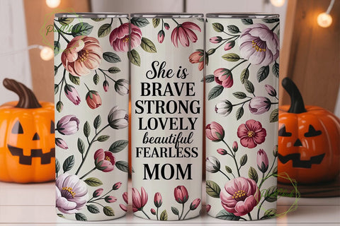Floral Mom Quote 20oz Tumbler Wrap Sublimation PixelChick 