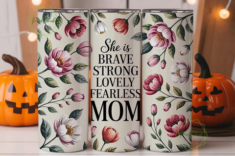 Floral Mom Quote 20oz Tumbler Wrap Sublimation PixelChick 