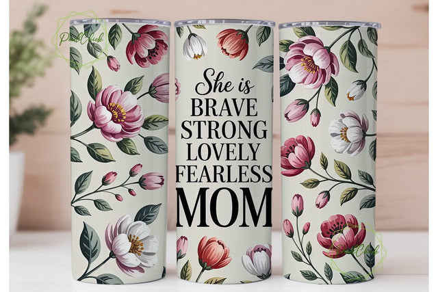 Floral Mom Quote 20oz Tumbler Wrap Sublimation PixelChick 