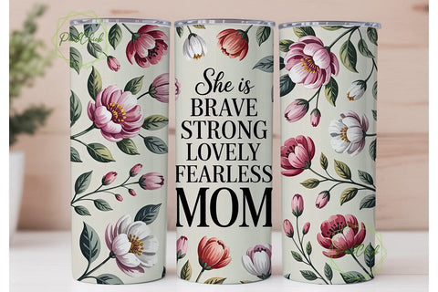 Floral Mom Quote 20oz Tumbler Wrap Sublimation PixelChick 