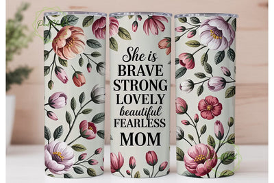 Floral Mom Quote 20oz Tumbler Wrap Sublimation PixelChick 