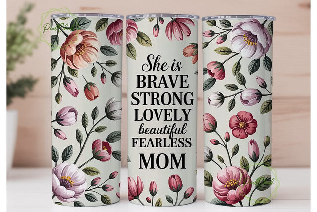 Floral Mom Quote 20oz Tumbler Wrap Sublimation PixelChick 