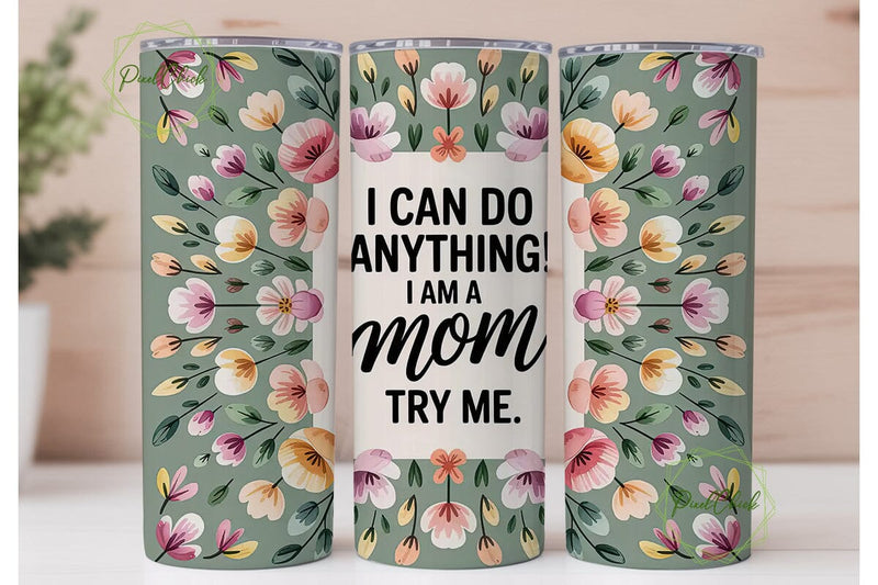 Floral Mom Tumbler Wrap 20oz Sublimation PixelChick 
