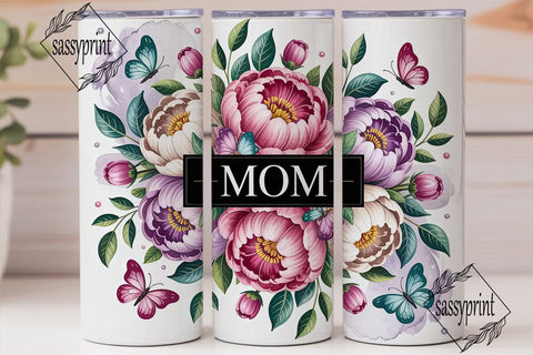 Floral Mom Tumbler Wrap 20oz Sublimation sassyprint 