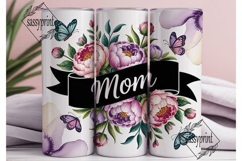 Floral Mom Tumbler Wrap 20oz Sublimation sassyprint 