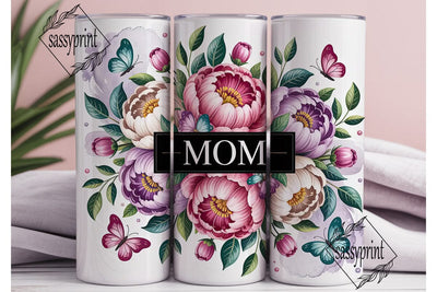 Floral Mom Tumbler Wrap 20oz Sublimation sassyprint 