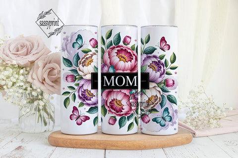 Floral Mom Tumbler Wrap 20oz Sublimation sassyprint 