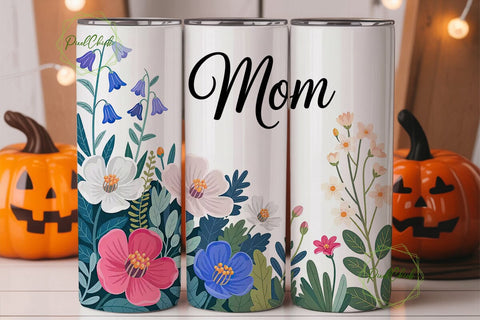 Floral Mom Watercolor 20oz Tumbler Wrap Sublimation PixelChick 