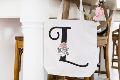 Floral Monogram Doodle Letters SVG, Cute Rose Bouquet PNG Alphabet Sublimation, Monogram Lettering Bundle SVG Designing Digitals 