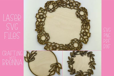 Floral Monogram Layered Sign Bundle Laser SVG File SVG Crafting With Brenna 