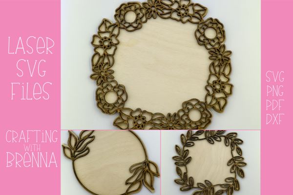 Floral Monogram Layered Sign Bundle Laser SVG File SVG Crafting With Brenna 