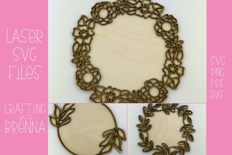 Floral Monogram Layered Sign Bundle Laser SVG File SVG Crafting With Brenna 