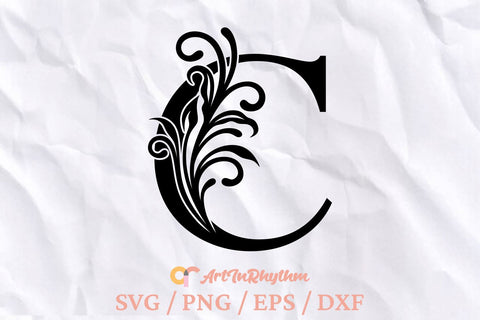 Floral Monogram Letters Svg, Floral Alphabet Monogram Svg, Monograms Svg SVG Artinrhythm shop 