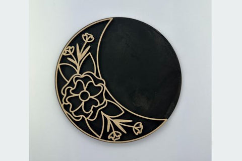 Floral Moon Nursery Sign Laser SVG File SVG Crafting With Brenna 