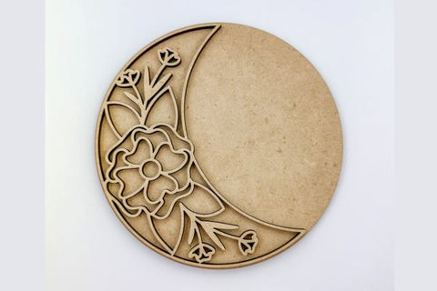 Floral Moon Nursery Sign Laser SVG File SVG Crafting With Brenna 