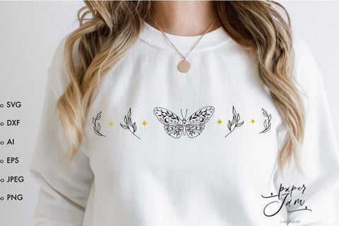 Floral moon svg Moon phase svg Celestial svg png SVG Paperjamlab 