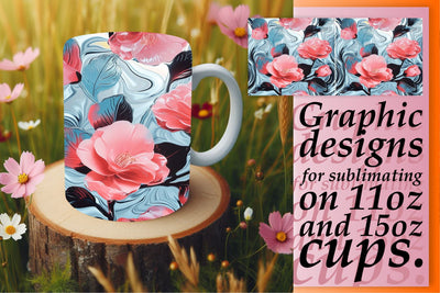 Floral Mug Wrap Sublimation 11oz Sublimation afrosvg 