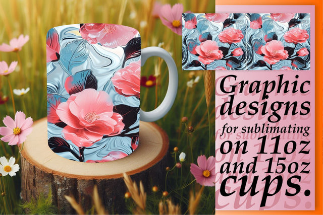 Floral Mug Wrap Sublimation 11oz Sublimation afrosvg 