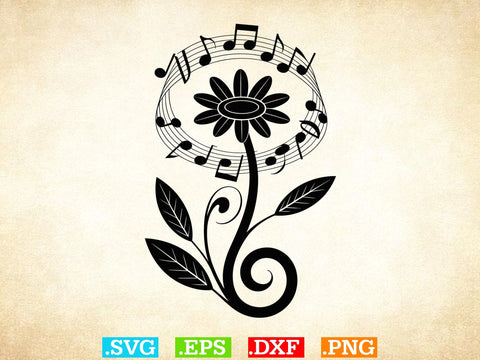 Floral Music Symbols Svg Bundle, Music Lover Shirt, Music Clipart SVG Creativeart88 