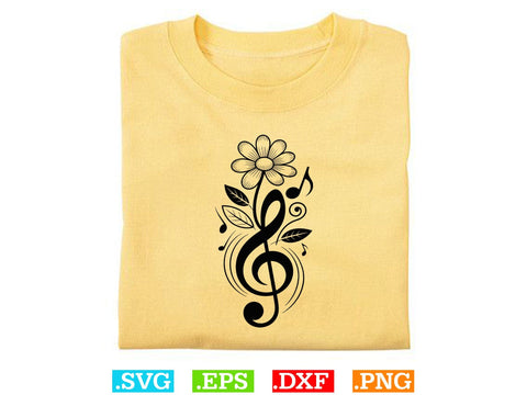 Floral Music Symbols Svg Bundle, Music Lover Shirt, Music Clipart SVG Creativeart88 