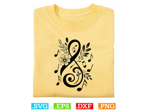 Floral Music Symbols Svg Bundle, Music Lover Shirt, Music Clipart SVG Creativeart88 