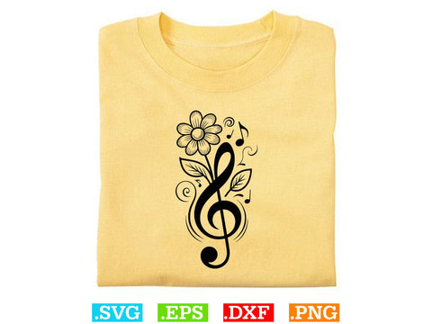 Floral Music Symbols Svg Bundle, Music Lover Shirt, Music Clipart SVG Creativeart88 