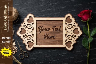 Floral Name Frame laser Cut svg Cutting file SVG Regulrcrative 