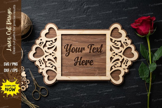 Floral Name Frame laser Cut svg Cutting file SVG Regulrcrative 