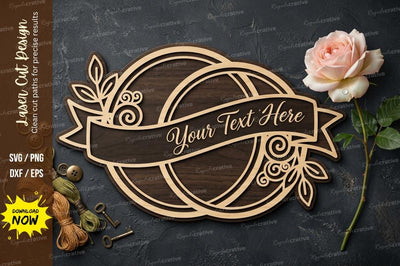 Floral Name Frame laser Cut svg Cutting file SVG Regulrcrative 