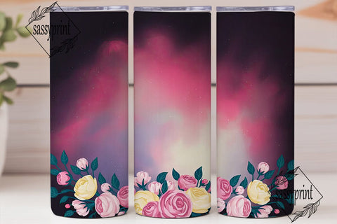 Floral Nebula 20oz Tumbler Wrap Sublimation sassyprint 