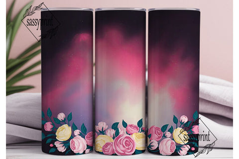 Floral Nebula 20oz Tumbler Wrap Sublimation sassyprint 