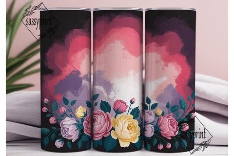 Floral Nebula 20oz Tumbler Wrap Sublimation sassyprint 