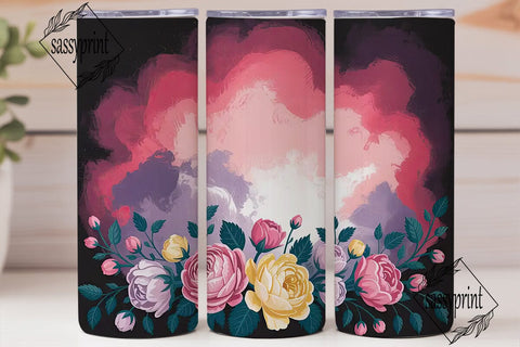 Floral Nebula 20oz Tumbler Wrap Sublimation sassyprint 