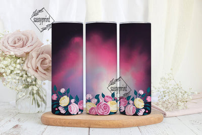 Floral Nebula 20oz Tumbler Wrap Sublimation sassyprint 