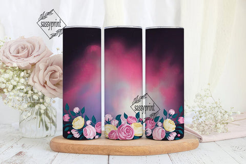 Floral Nebula 20oz Tumbler Wrap Sublimation sassyprint 