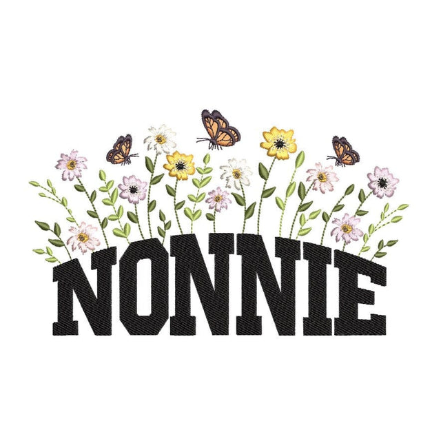Floral Nonnie Embroidery Design, Mother's Day Embroidery Design, 3 sizes, Instant Download Embroidery/Applique DESIGNS Nino Nadaraia 