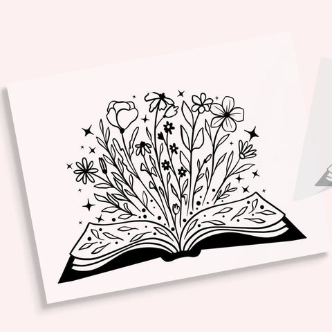 Floral Open Book DTF Transfer Physical So Fontsy T-Shirt Iron-On Transfer Shop