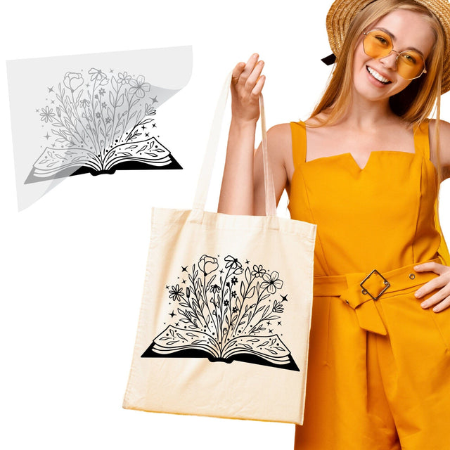Floral Open Book DTF Transfer Physical So Fontsy T-Shirt Iron-On Transfer Shop