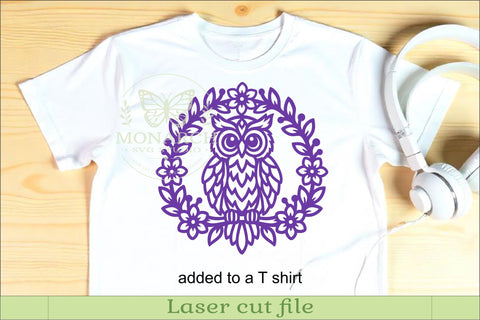 Floral Owl Wall Sign SVG, Woodland Bird Laser Cut File SVG APInspireddesigns 