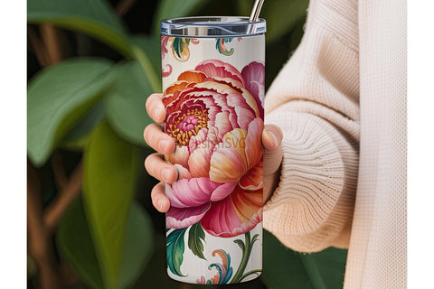 Floral Paisley 20oz Tumbler Wrap Sublimation DesignSVG 