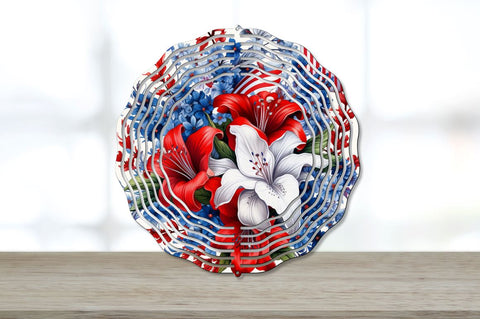 Floral Patriotic 4th of July Wind Spinner Sublimation Bundle Sublimation Regulrcrative 