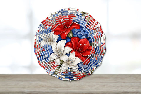 Floral Patriotic 4th of July Wind Spinner Sublimation Bundle Sublimation Regulrcrative 