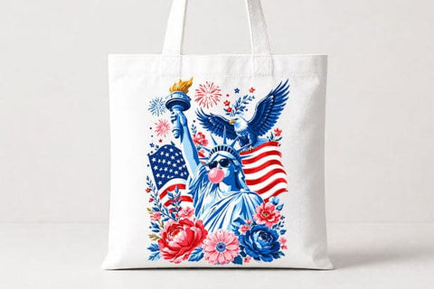 Floral Patriotic Statue of Liberty PNG | Americana Sublimation PNG SVG BillahCrafts 